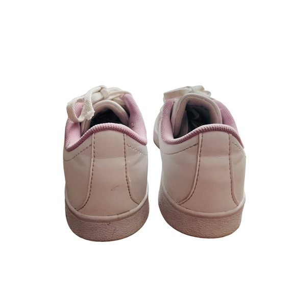 Adidas Court Shoes White‎ Pink Glitter Stripes Sneakers Kids Size 3 - Picture 5 of 6